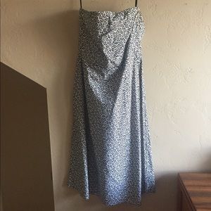 Tea length strapless dress